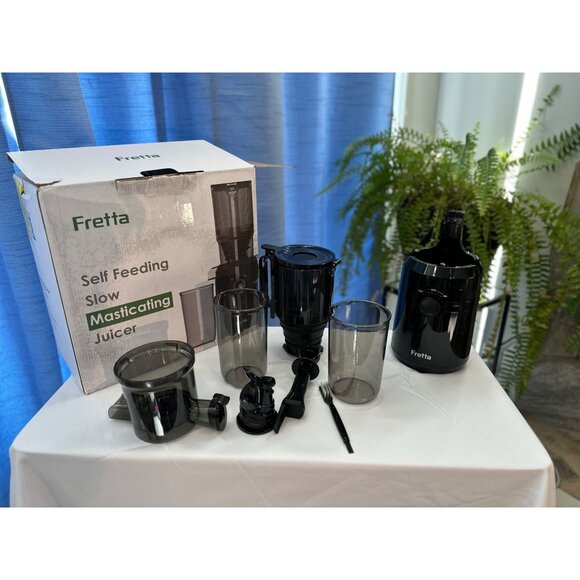 Fretta Self-Feeding Slow Masticating Juicer 1.1L Large Feed Chute BPA-Free Easy - Picture 4 of 13